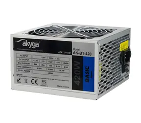 Akyga Basic AK-B1-420 sivá / Zdroj / ATX / 420W / pasívne PFC / 120 mm