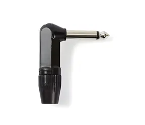 Nedis Konektor jack 6.35 mm uhlový zástrčka čierna