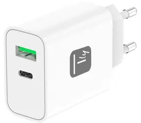 Techly GaN 30W / Nabíjačka / USB-C PD, USB-A QC 3.0 / biela
