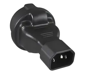 PremiumCord Adaptér IEC C14(M) - SCHUKO CEE 7/3(F) čierna