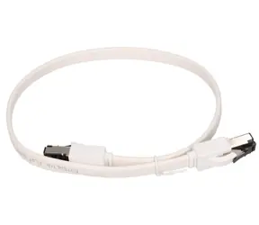 Extralink CAT.8 U/FTP plochý 0,5 m biela / Patch kábel / RJ-45 / 40GBase-T