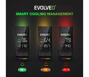 Evolveo QuietCool7 čierna / Chladič CPU / LCD displej / 6x heatpipe / 120mm ventilátor / ARGB