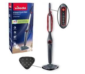 Vileda Steam PLUS Pro / Parný mop / 1550W / nádrž 0,4 l / kábel 6 m