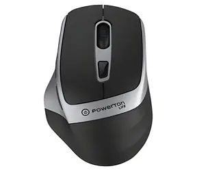 Powerton LIFE FLIXO čierno-strieborná / Bezdrôtová myš / optická / 1600 DPI / 6 tlačidiel / 2,4 GHz