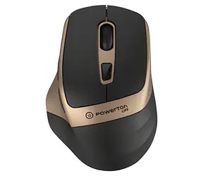 Powerton LIFE FLIXO čierno-zlatá / Bezdrôtová myš / optická / 1600 DPI / 6 tlačidiel / 2,4 GHz
