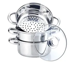 Maestro MR-2900-18 / Sada hrncov na varenie v pare / 18 cm / 4 diely / sklo, nerez