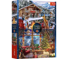 Trefl Puzzle Vianoce v horách / 2x 500 dielikov / 48 x 34 cm