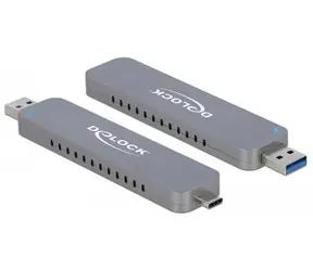 DeLock / Externé puzdro pre M.2 SSD / USB-C + USB-A / 10 Gbps