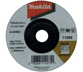 Makita Brúsny kotúč na nerez 100x16 mm / Brúsny kotúč / nerezová oceľ / hrúbka 6 mm / 13690 1/min