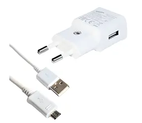 Samsung EP-TA50EWE + ECB-DU4AWE biela / Cestovná nabíjačka / USB / 5V/1,55A / vr. microUSB kábla / Bulk