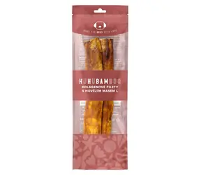 Huhubamboo Hovädzí kolagén filé L 2 ks / Maškrty pre psov / žuvacie