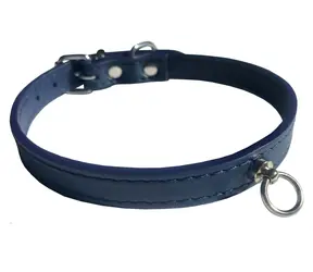 Huhubamboo Exclusive obojok modrý L / Obojok pre psov / 16 mm x 31-44 cm / Hovädzia koža