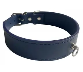 Huhubamboo Exclusive obojok modrá S / Obojok pre psov / 24 mm / 26-31 cm / hovädzia koža