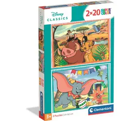 Clementoni Puzzle Leví kráľ a Dumbo / 2x20 dielikov / od 3 rokov