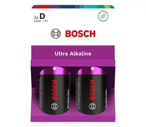 BOSCH LR20UA2B/00 / Batéria D (LR20) / Alkalická / 1,5 V / 2 ks
