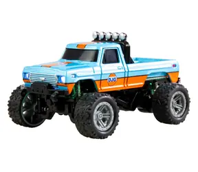 AMEWI RC Monstertruck DieCast modrá/oranžová / Model auta / Mierka 1:64 / 2WD / RTR / Kovová karoséria