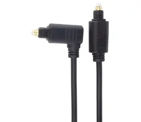 PremiumCord Toslink 90° kábel čierna / Audio kábel / Toslink (M) - Toslink (M) 90° / priemer 4 mm / 2 m