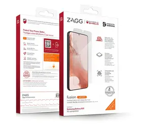 ZAGG InvisibleShield Fusion D3O / Hybridné sklo / Pre Samsung Galaxy S22 5G / Tlmenie nárazov D3O / Antimikrobiálne