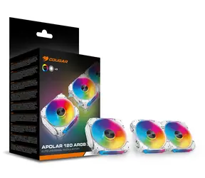 COUGAR Apolar 120 ARGB biela, 3 ks / Ventilátor / 120 mm / 75,4 CFM / PWM / ARGB