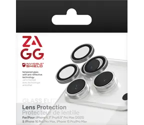 ZAGG InvisibleShield Premium strieborná / Ochrana šošoviek fotoaparátu / Apple iPhone 17/16/15 Pro/Pro Max / Tvrdené sklo