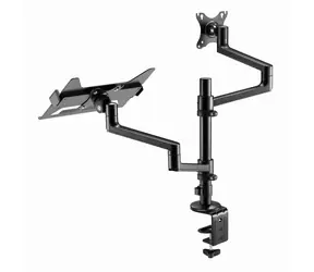 Gembird MA-DA-04 čierna / Stolný držiak monitora / 2x rameno / VESA 75x75, 100x100 / 17-32" / nosnosť 8 kg