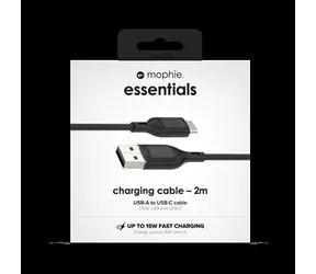 ZAGG nabíjací kábel USB-A - USB-C čierna / Kábel / USB-A - USB-C / 2 m / 15 W