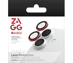 ZAGG InvisibleShield Premium Camera červená / Ochrana šošoviek fotoaparátu / iPhone 17/16/16+ / 2 ks