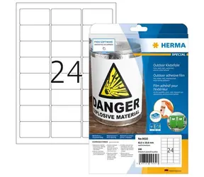 Herma Etikety Outdoor biela / Etikety / vodeodolné / 63,5x33,9 mm / 240 ks