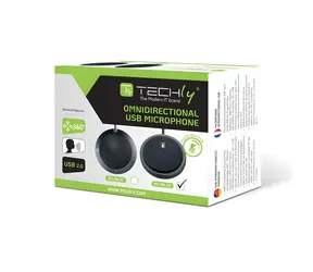 Techly ICC SH-22 čierna / Stolný mikrofón / konferenčný / USB / všesmerový
