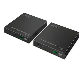Digitus HDMI Fiber IP Extender Set čierna / Extender HDMI signálu / 4K/60Hz / optický SFP / až 40 km