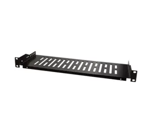 LogiLink 19" rack polica čierna / Rack polica / 1U / hĺbka 150 mm / nosnosť 25 kg