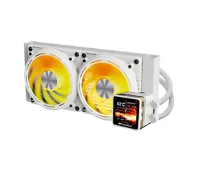 darkFlash DE240 biela / AiO chladič CPU / 2x 120 mm / ARGB podsvietenie / 800-2000 RPM / 36 dB / Intel + AMD