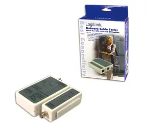 LogiLink WZ0011 / Tester sieťových káblov / RJ45 / RJ11 / RJ12 / BNC / vzdialená jednotka