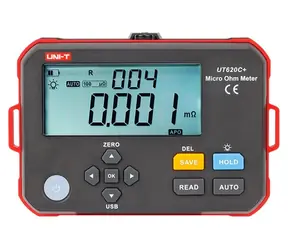 Uni-T UT620C+ / Mikroohmmeter / 0,001 m?-300 k? / rozlíšenie 1 µ? / USB-C / IP54