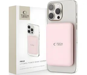 Tech-Protect PB10 Lifemag ružová / Powerbanka / MagSafe / 5000 mAh