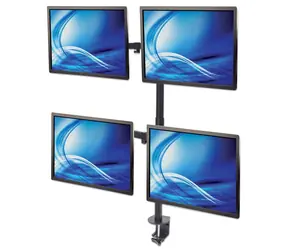 Manhattan Držiak pre 4 monitory 13-32" čierna / Stolný držiak monitora / VESA 75x75-100x100 mm / nosnosť 32 kg