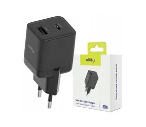 Allity ATC-01-30WAC čierna / Nabíjačka do siete / GaN / 30W / 1xUSB-A / 1xUSB-C / PD/QC
