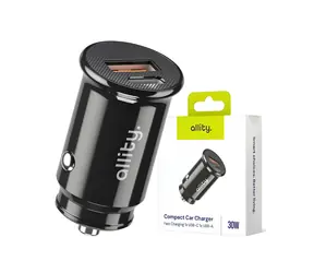 Allity ACC-100-30WAC čierna / Nabíjačka do auta / 30W / USB-A + USB-C / PD / QC