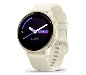 Garmin vívoactive 6 42mm zlatá, biely remienok / Chytré hodinky / 1.2" AMOLED / GPS / Wi-Fi / NFC / 5 ATM