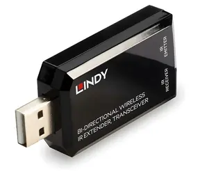 Lindy 38331 čierna / Extender / IR signál / obojsmerný / dosah 150 m / USB napájanie