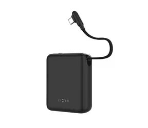 FIXED Zen 10 Loop čierna / Powerbanka / 10 000 mAh / 30W PD / LCD displej / integrovaný kábel