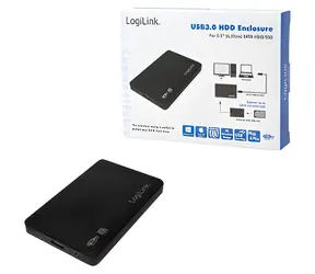 LogiLink UA0256 čierna / Externý box pre 2.5" disk / SATA / USB 3.0