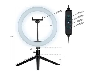 Tracer RING 26 cm / Kruhové LED svetlo / 120 LED / USB / statív 9 cm / 2700-7000 K