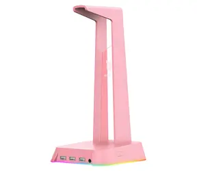 ONIKUMA ST-2 ružová / Stojan na slúchadlá / RGB podsvietenie / 3x USB 2.0 / 3,5 mm jack