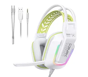 ONIKUMA X13 biela / Herné slúchadlá / USB / jack 3.5 mm / RGB / mikrofón
