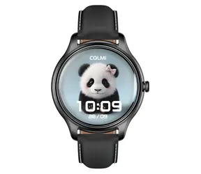 Colmi L28 čierna, silikónový a kožený remienok / Chytré hodinky / AMOLED displej / Bluetooth volanie / IP68