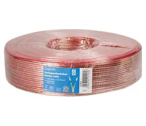 LogiLink Reproduktorový kábel priehľadný / Reproduktorový kábel / 2x 0,75 mm2 / 100 m