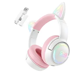 ONIKUMA GT838 ružová / Herné slúchadlá / Bluetooth 5.3 / RGB / výdrž 10 h / USB-C