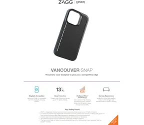 Gear4 D3O Vancouver Snap čierna / Zadný kryt / Apple iPhone 13 / MagSafe / D3O / ochrana 4 m