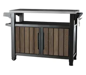 Keter UNITY XL Walnut / Grilovací stolík / 207 l / vonkajší úložný box
